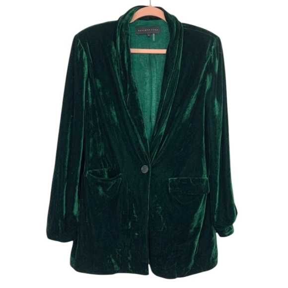 Emerald green velvet loose fit long relaxed Party blazer by Endless Rose sz S - Picture 4 of 11
